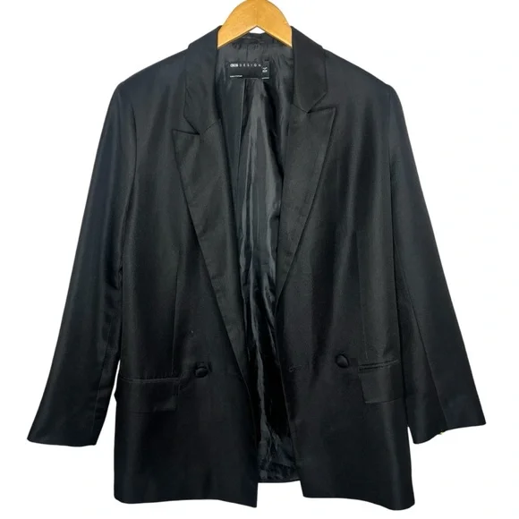 ASOS Boyfriend Oversized Black Blazer Size 0 - Picture 3 of 6